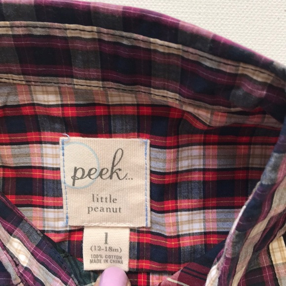❤️... PEEK  Plaid BUTTON Shirt - Picture 3 of 3